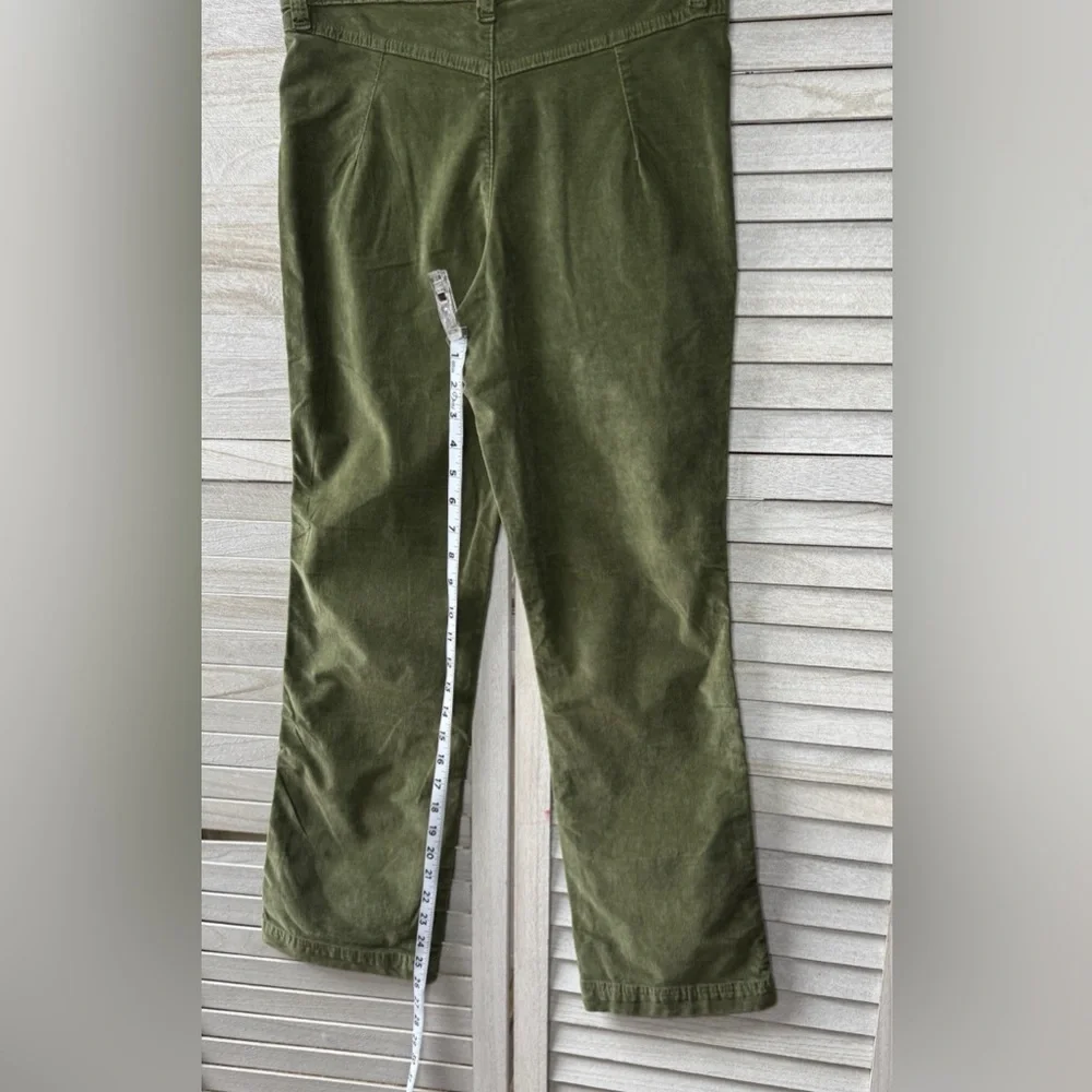 Free People High Time Velvet Crop Pants Olive Green Boho Chic Size 6